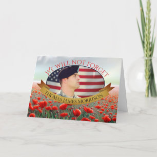 Poppy Field Photo Memorial Thank You Card