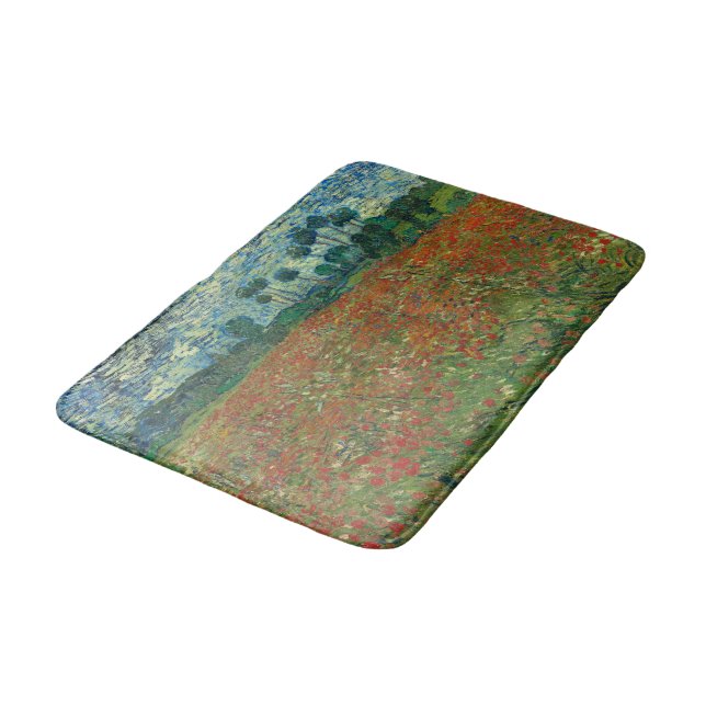 Poppy Field - Vincent van Gogh Bath Mat (Angled)