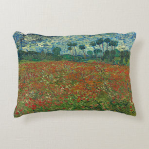 Poppy Field - Vincent van Gogh Decorative Cushion