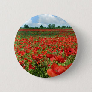 Poppy Fields 6 Cm Round Badge
