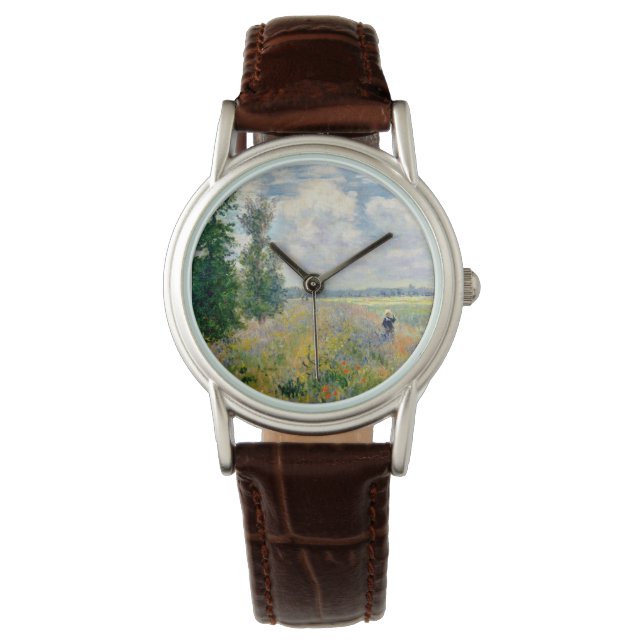 Poppy Fields near Argenteuil by Claude Monet Watch (Front)