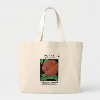 Poppy, Flanders Tulip, Roudabush's Seed Store Large Tote Bag