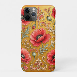 Poppy fleur golden design Case-Mate iPhone case
