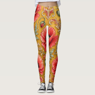 Poppy fleur golden design leggings
