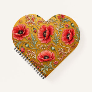 Poppy fleur golden design notebook