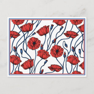 Poppy Floral Bouquet Postcard