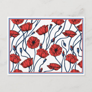 Poppy Floral Bouquet Postcard