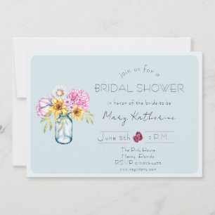 Poppy floral bridal shower bundle invitation