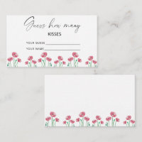 Poppy floral guess how many kisses bridal game 