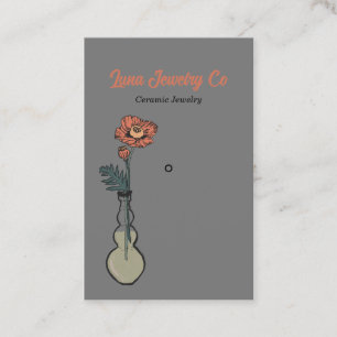 Poppy Floral Jewellery on Pink Pin Business Card