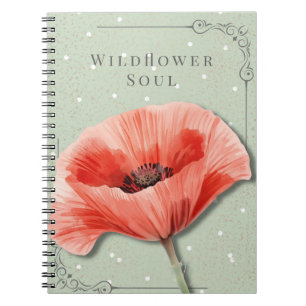 Poppy Floral Notebook   Wildflower Soul Journal