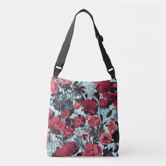 Poppy Floral Pattern Crossbody Bag