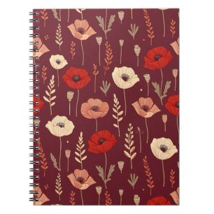 Poppy Floral Pattern Notebook