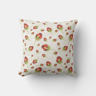 Poppy Floral Print throw pillow
