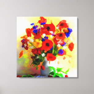 Poppy Flower Arrangement Canvas Print