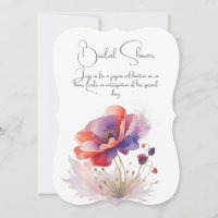 Poppy flower bridal shower floral invitation.