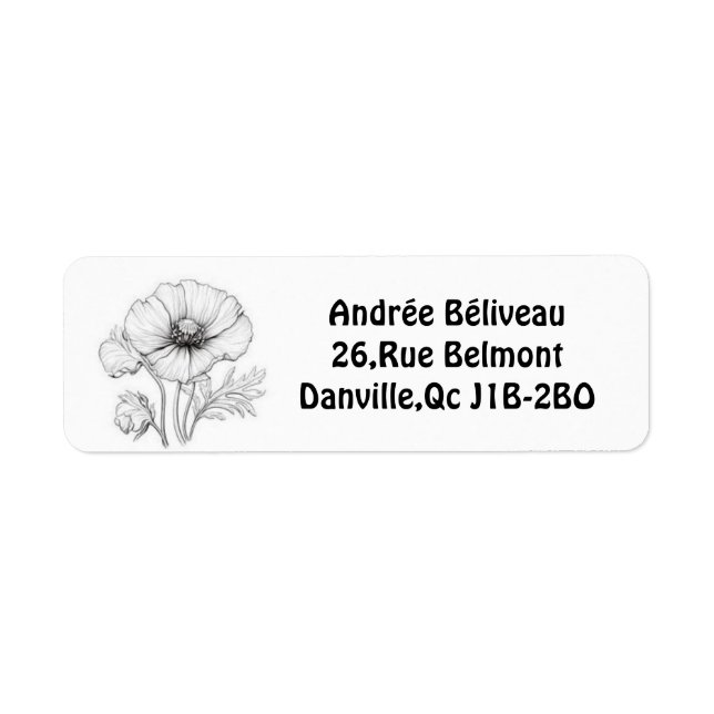 Poppy Flower Customizable Label (Front)