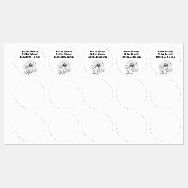 Poppy Flower Customizable Label (Sheet)