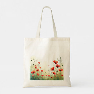 Poppy Flower Floral Weddings Bridesmaid Gift Favou Tote Bag