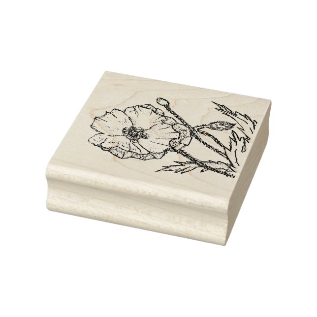 Poppy Flower For All Your Spring Stamping Projects Rubber Stamp (Stamp)