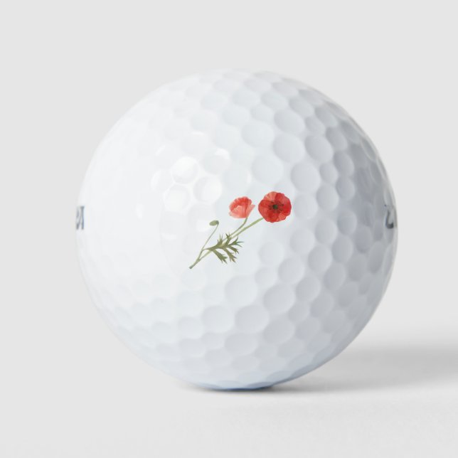Poppy Flower Golf Balls (Front)