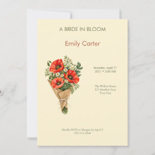 Poppy Flower Market Bridal Shower Invitation