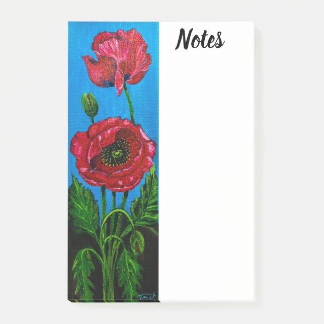 Poppy Flower Post-it Notes (Front)