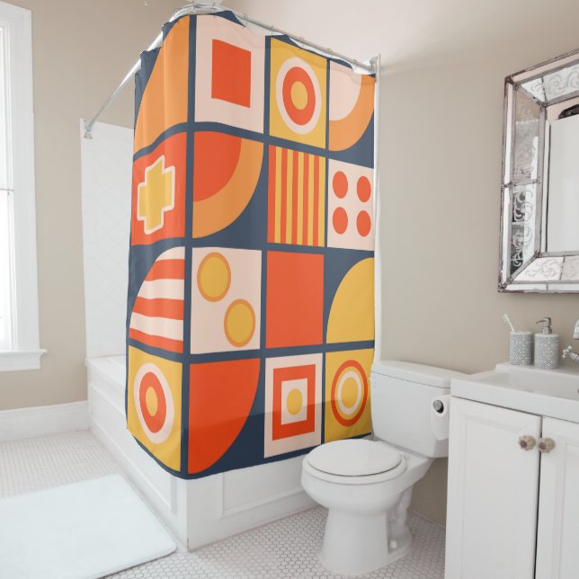 Poppy flower red shower curtain (In Situ)