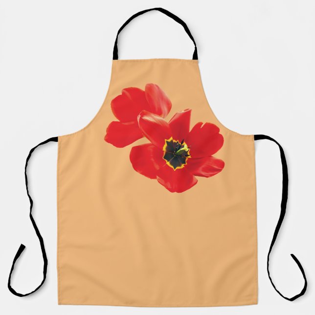 Poppy Flower Shirt, Poppy Shirt, Floral Shirt,  Apron (Front)