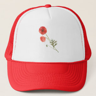 Poppy Flower Trucker Hat