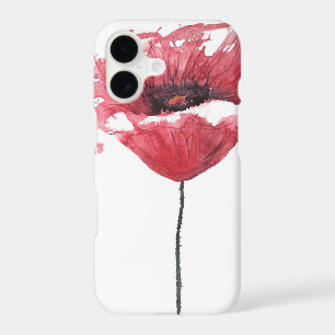 Poppy flower, watercolor