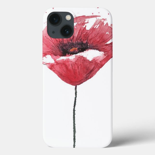Poppy flower, watercolor Case-Mate iPhone case (Back)