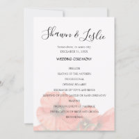 Poppy Flower Wedding Ceremony Program