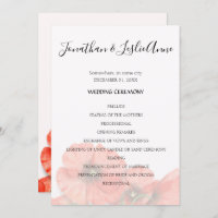 Poppy Flower Wedding Ceremony Program L2