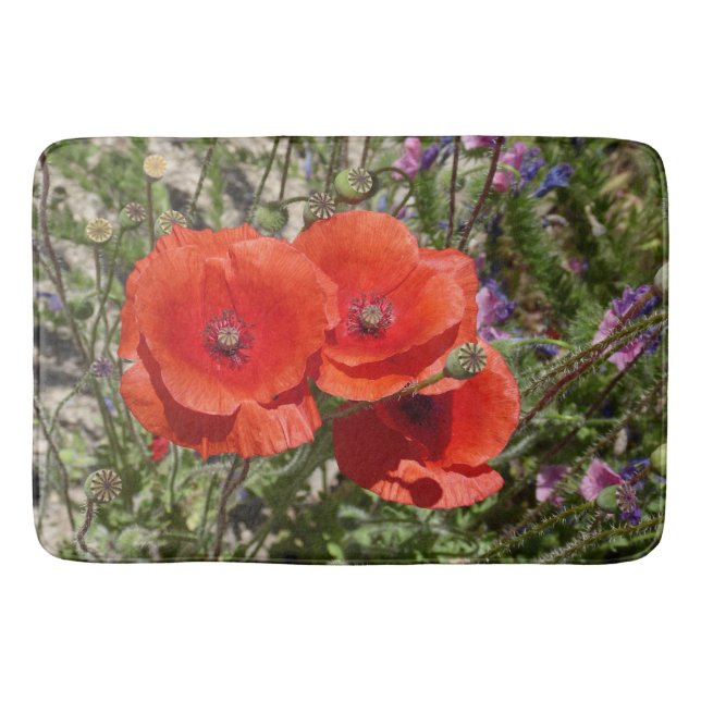 POPPY FLOWERS BATH MAT (Front)
