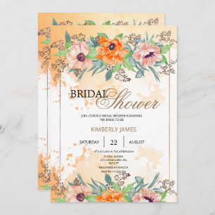 Poppy Flowers bridal shower invitation