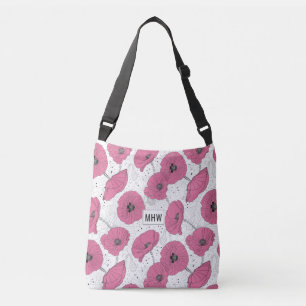 Poppy Flowers custom monogram bags