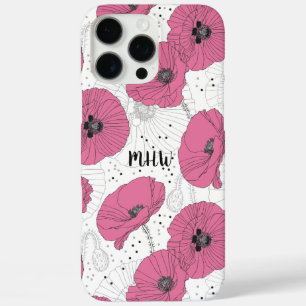 Poppy Flowers custom monogram phone cases