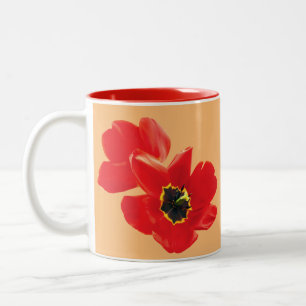 Poppy Flowers For Mum, Grandma Family and Friends Two-Tone Coffee Mug