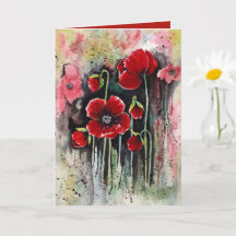 Poppy Flowers In Watercolor  