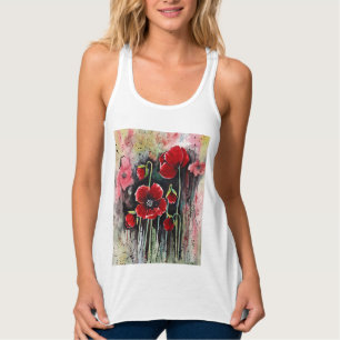 Poppy Flowers In Watercolor   Singlet
