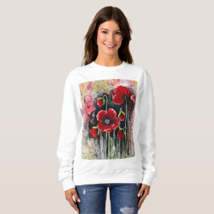 Poppy Flowers In Watercolor Sweatshirt