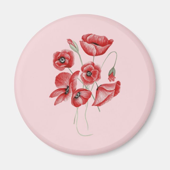 Poppy Flowers Magnet (Front)
