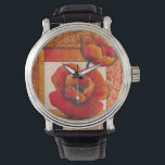 Poppy Flowers on Tan and Orange Background Watch<br><div class="desc">You can almost feel the texture of the petals on these poppy flowers painted by Tim O'Toole. They blend perfectly with the tan and orange background,  creating a splendidly poetic vision. Buy it for your home or give it as a gift!</div>