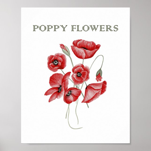 Poppy Flowers Poster (Front)