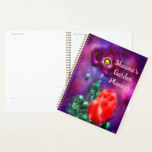 Poppy Flowers Purple Coral Floral Garden Planner