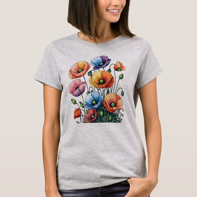Poppy Flowers T-Shirt (Front)