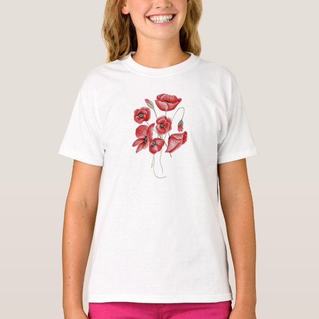 Poppy Flowers T-Shirt (Front)