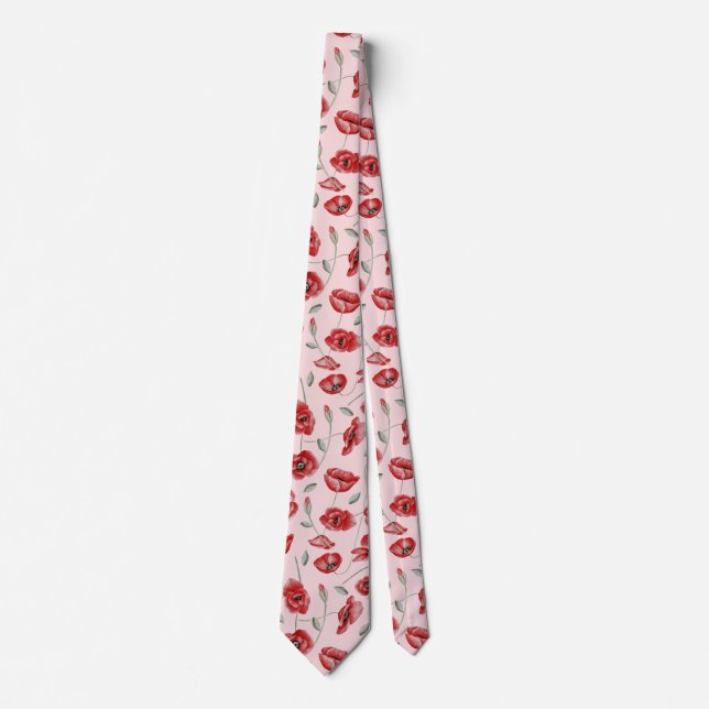 Poppy Flowers Tie (Front)
