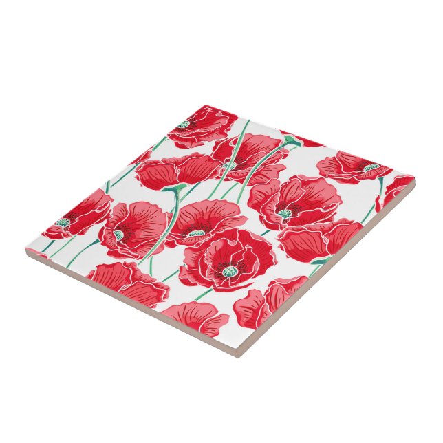 Poppy Flowers Tile (Side)